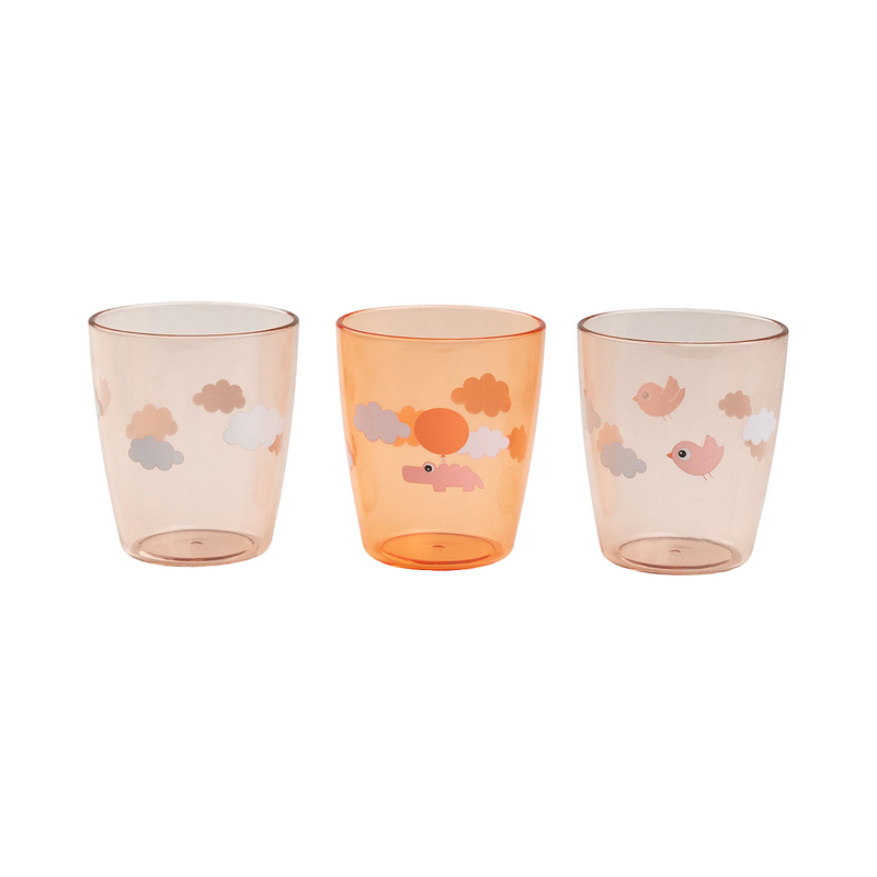 Yummy Mini Happy Clouds Glass Set | Papaya | Pack of 3