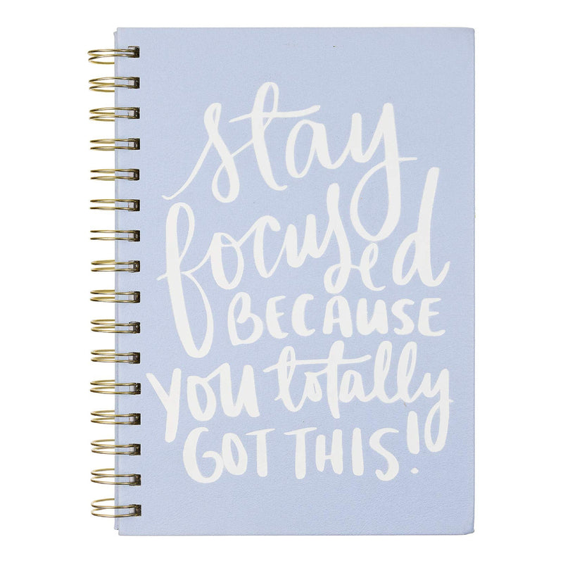 A5 Vegan Leather Spiral Journal | Stay Focussed | Powder Blue