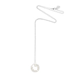 Faux Pearl Circle Pendant Necklace | Silver Plated