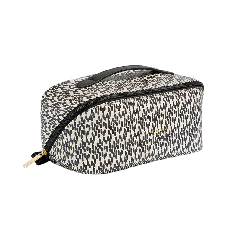 Spotted Lay Flat Cosmetic Bag | Monochrome