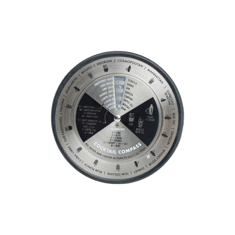 Cocktail Recipe Compass | Stainless Steel