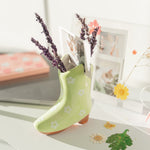 Ceramic Cowboy Boot Stationery Holder | Lime