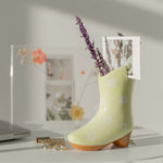 Ceramic Cowboy Boot Stationery Holder | Lime