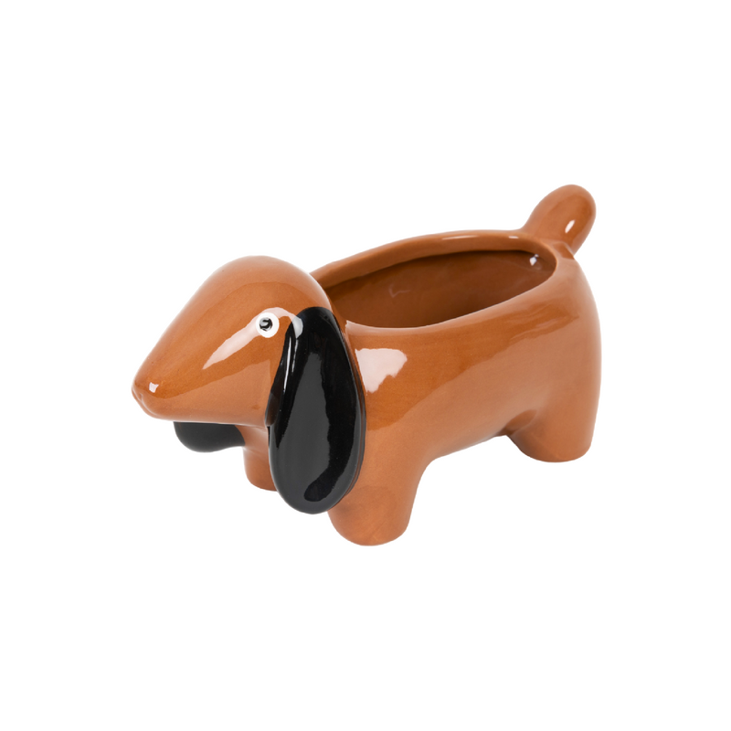 Dachshund Dog Planter | Dark Brown