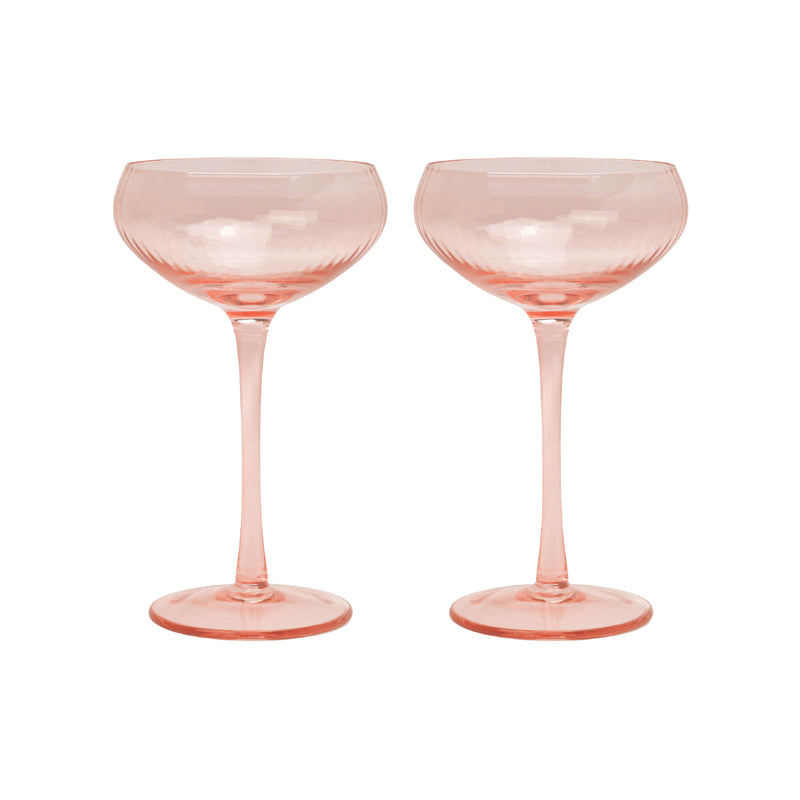 The Lou Coupe Cocktail Glasses | Blush | Set of 2