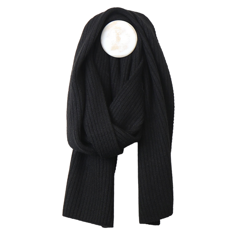 Men's Rib Knit Scarf | Black