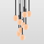 9 Shade Opal Ball Cluster Ceiling Light | Charcoal Grey