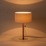 Wooden Disk Table Lamp | Brass