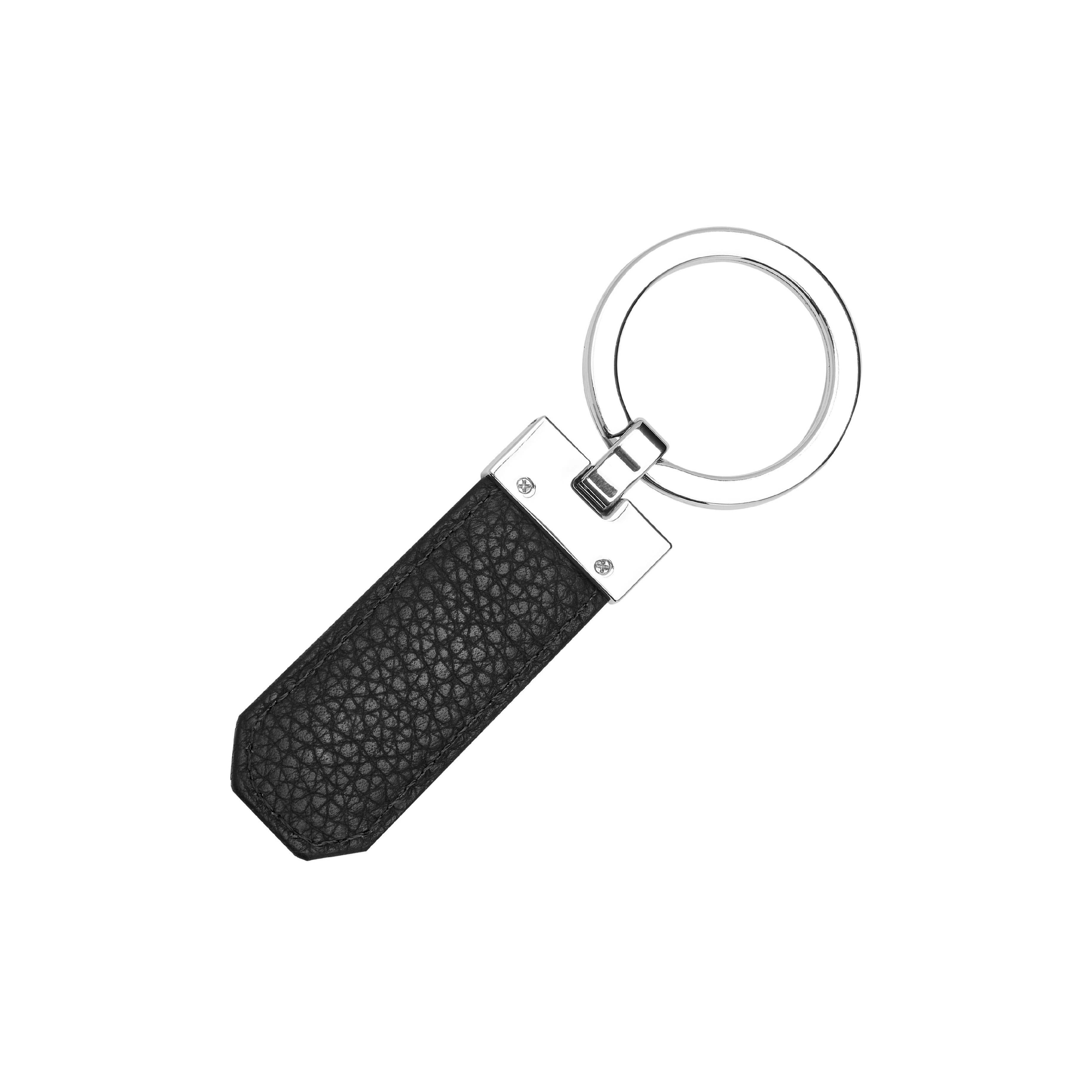 Hugo Boss Classic Grained Leather Keyring - Black | About Living