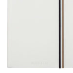 Iconic Lined A5 Notebook with Tricolour Strap | White