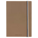 Iconic Plain A5 Notebook with Tricolour Strap | Camel