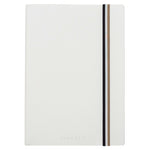 Iconic Plain A5 Notebook with Tricolour Strap | White