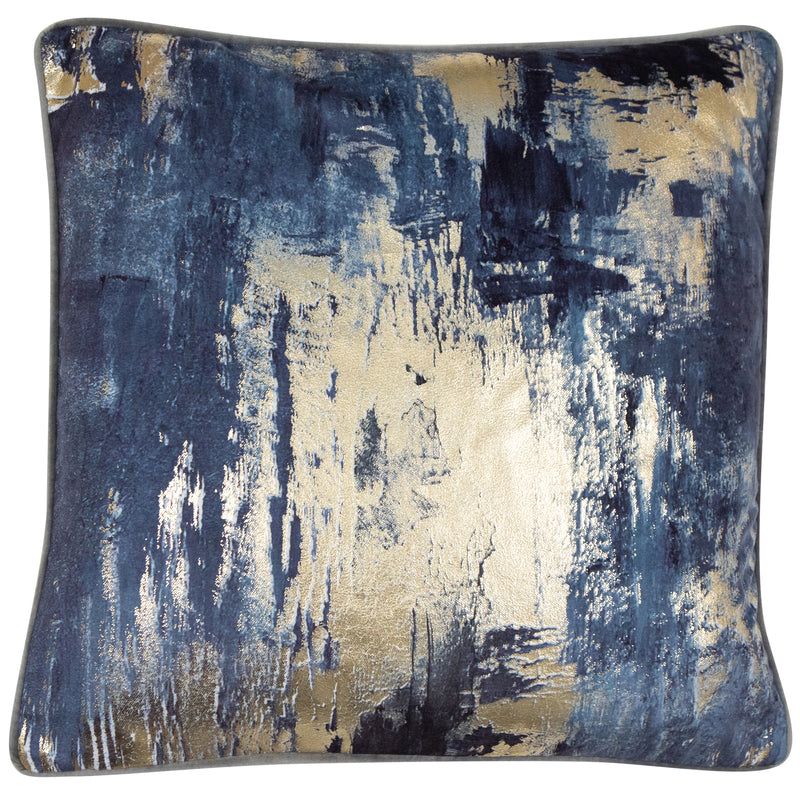 Idyllic Denim Cushion | Blue with Gold Foil | 45x45cm