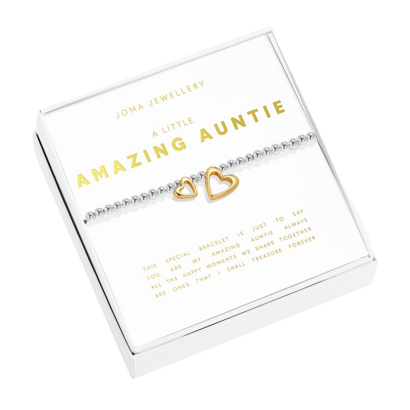 Boxed A Little 'Amazing Auntie' Bracelet | Silver & Gold Plated