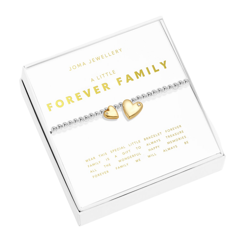 Boxed A Little 'Forever Family' Bracelet | Silver & Gold Plated