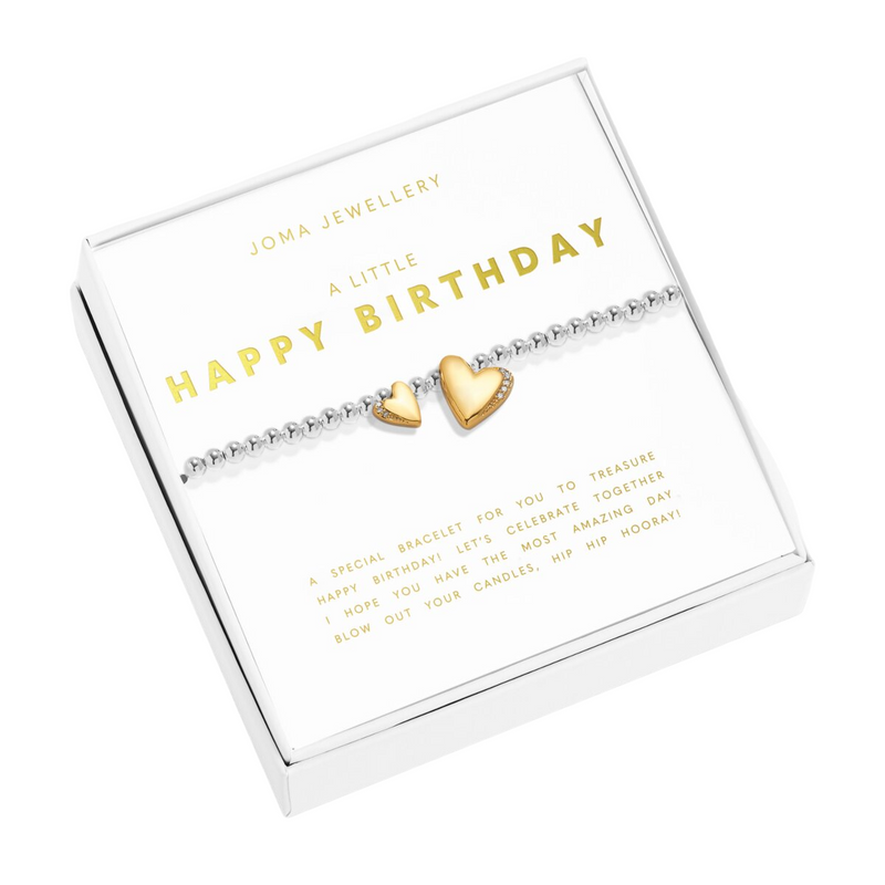 Boxed A Little 'Happy Birthday' Bracelet | Silver & Gold Plated