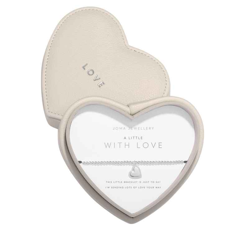 A Little Heart Jewellery Box 'With Love' Bracelet | Silver Plated