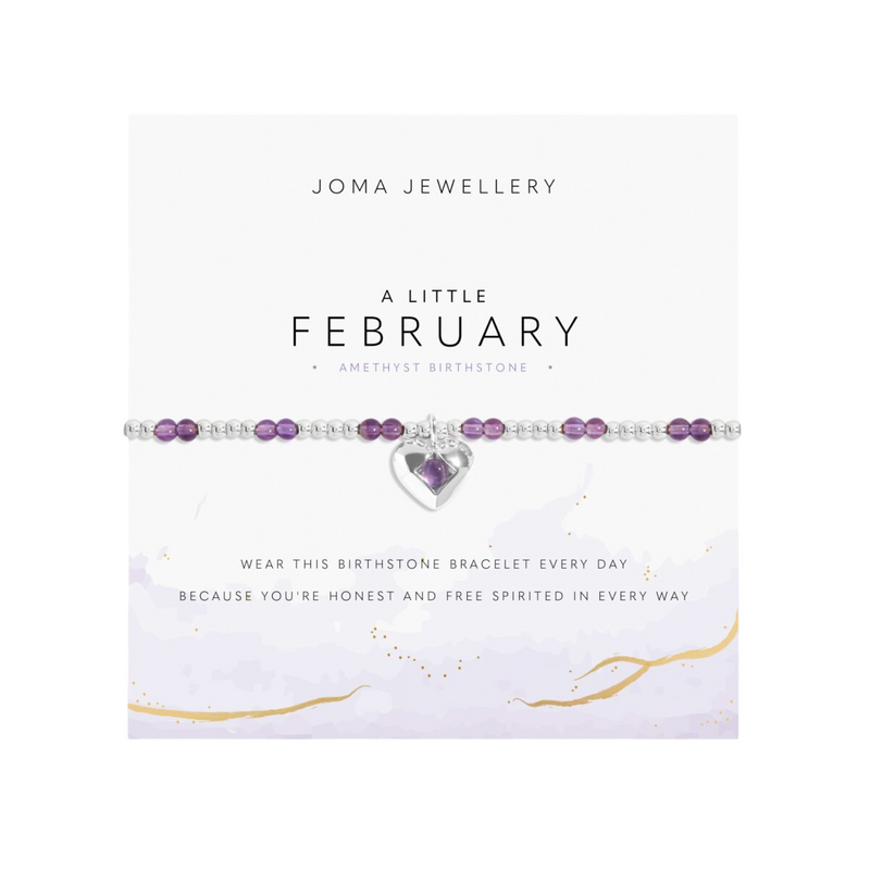 Birthstone A Little 'February' Amethyst Bracelet | Silver Plated