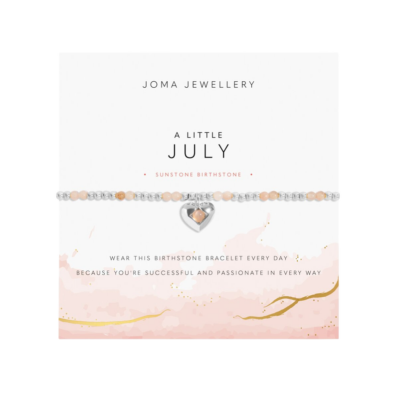 Birthstone A Little 'July' Sunstone Bracelet | Silver Plated