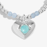 Birthstone A Little 'March' Aqua Crystal Bracelet | Silver Plated