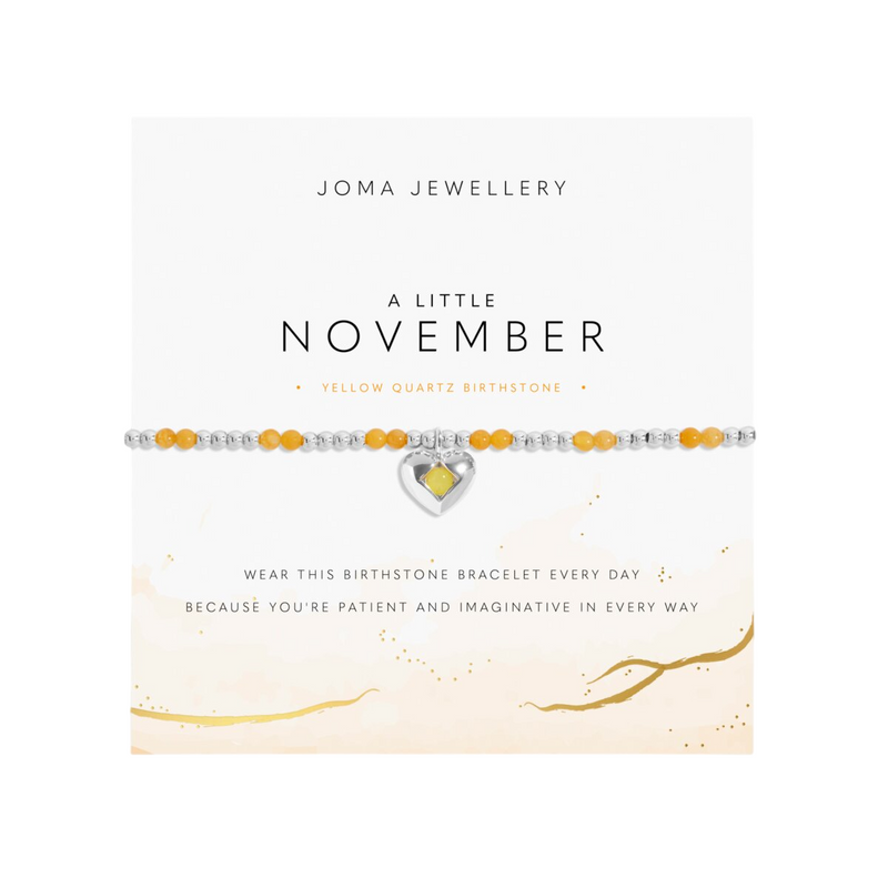 Birthstone A Little 'November' Yellow Quartz Bracelet | Silver Plated