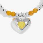 Birthstone A Little 'November' Yellow Quartz Bracelet | Silver Plated