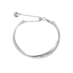 Bracelet Bar Crossover Bangle | Silver Plated