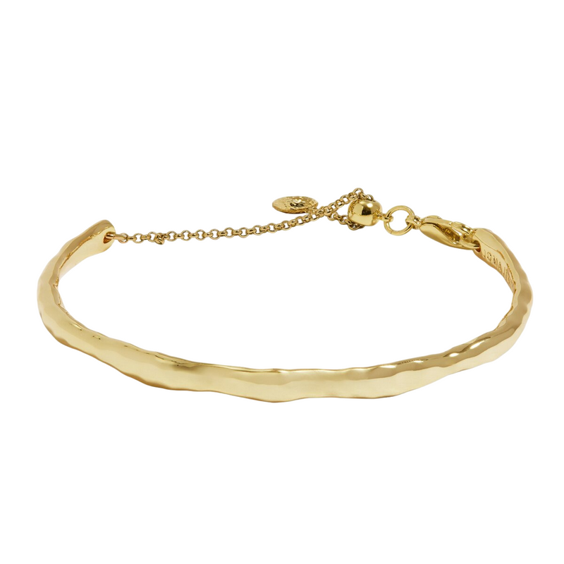 Bracelet Bar Hammered Bangle | Gold Plated