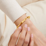 Bracelet Bar Hammered Bangle | Gold Plated