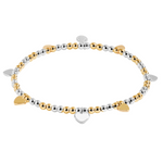 Bracelet Bar Heart Charms Bracelet | Silver & Gold Plated