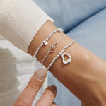 Celebrate You 'With Love' Bracelets | Silver Plated | Set of 3