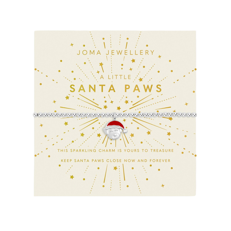 Children's Christmas A Little 'Santa Paws' Bracelet | Silver Plated