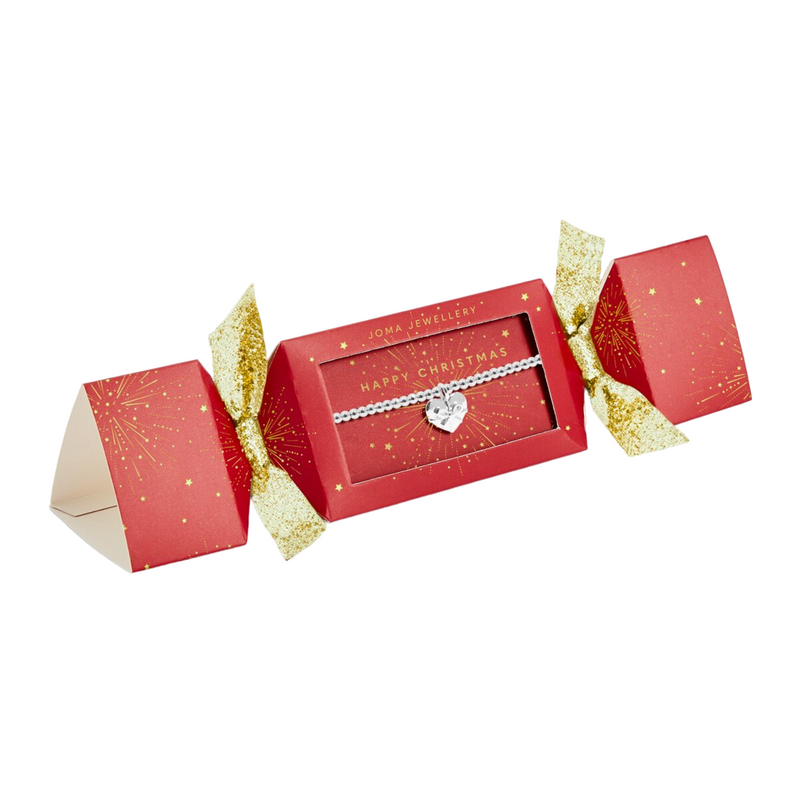 Children's Christmas Cracker Boxed 'Happy Christmas' Bracelet | Silver Plated