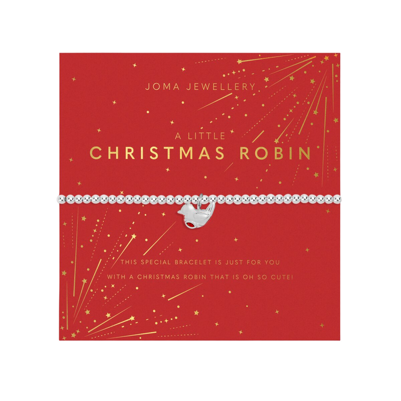 Christmas A Little 'Christmas Robin' Bracelet | Silver Plated