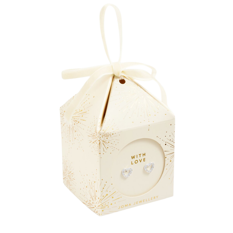 Christmas Bauble Boxed 'With Love' Earrings | Silver Plated