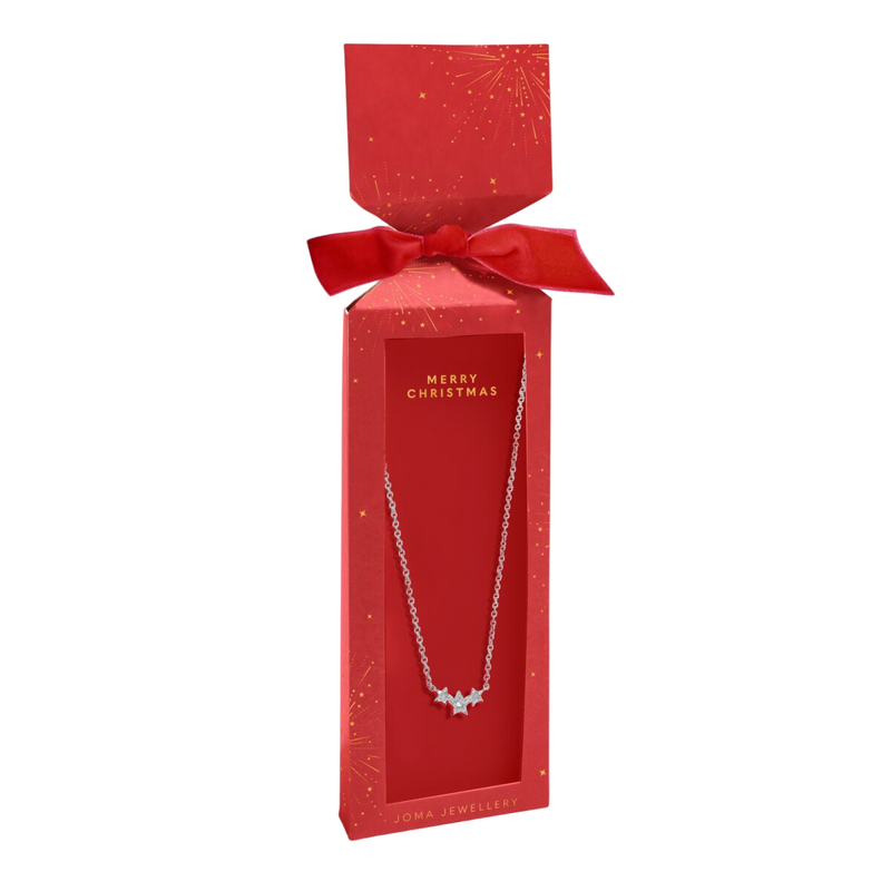 Christmas Cracker Boxed 'Merry Christmas' Necklace | Silver Plated