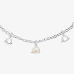 Halo Pearl CZ & Pearl Charm Bracelet | Silver Plated