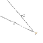 Halo Pearl CZ & Pearl Charm Necklace | Silver Plated