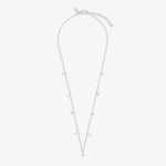 Halo Pearl CZ & Pearl Charm Necklace | Silver Plated