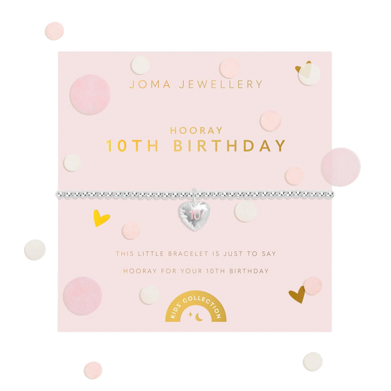 Kids' Confetti A Little '10th Birthday' Bracelet | Silver Plated