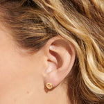 Mini Charms Pavé Circle Earrings | Gold Plated