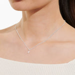 Mini Charms Pavé Diamond Necklace | Silver Plated