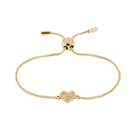 Mini Charms Pavé Heart Bracelet | Gold Plated