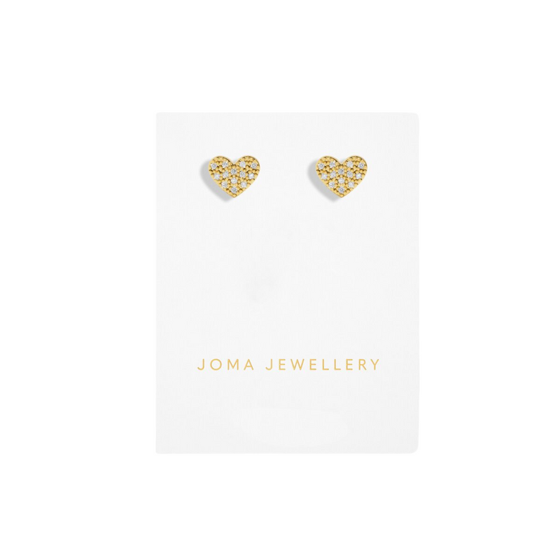 Mini Charms Pavé Heart Earrings | Gold Plated