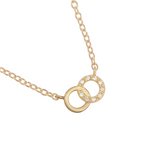 Mini Charms Pavé Linked Circles Necklace | Gold Plated