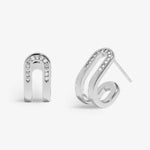 Soul Shine Pavé Arc Huggie Earrings | Silver Plated