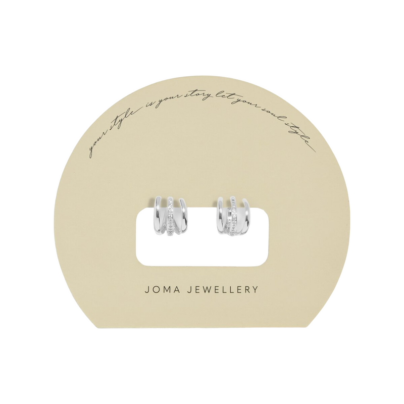 Soul Shine Pavé Illusion Hoop Earrings | Silver Plated