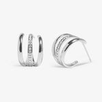 Soul Shine Pavé Illusion Hoop Earrings | Silver Plated