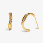 Soul Shine Pavé Wave Hoop Earrings | Gold Plated