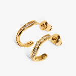 Soul Shine Pavé Wave Hoop Earrings | Gold Plated